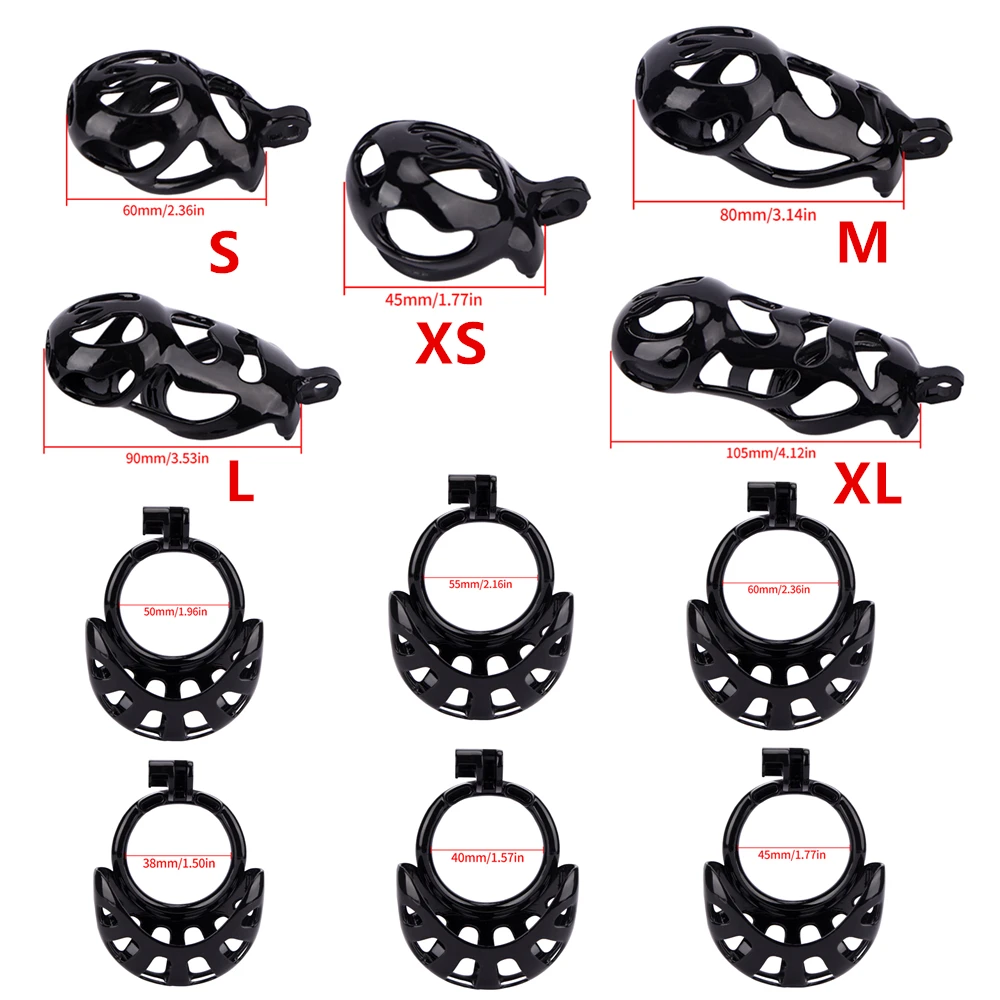 New Balls Shell Ghost Cock Cage Set 3D Printed Male Sporty Lightweight Curved Balls Rings Chastity Cage Belt Sex Toys For Man