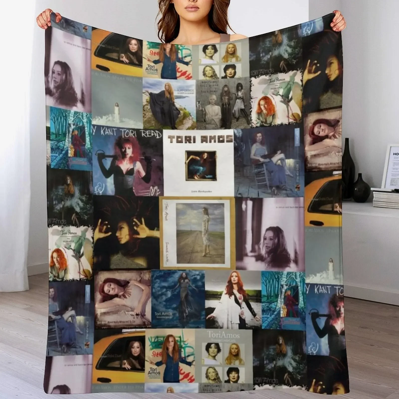 

Tori Amos Album Records Collage Collection Print Throw Blanket Summer Luxury St Thermal Quilt Blankets
