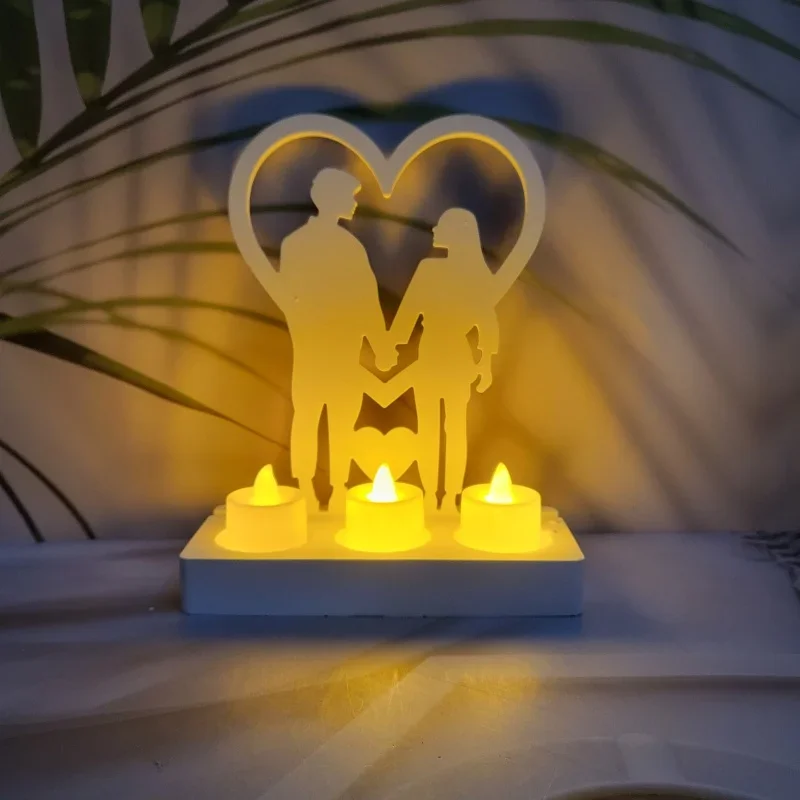 Couple Love Plug Decoration Plaster Mold Wedding Valentine's Day DIY Silicone Moulds