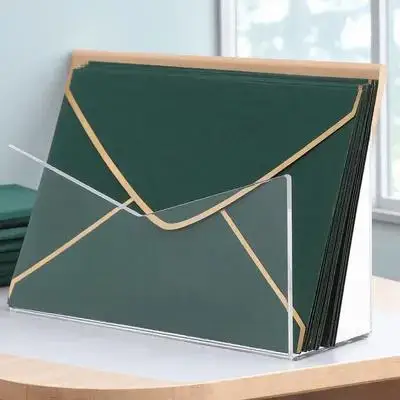 Acryl-Post-Organizer für den Schreibtisch, transparenter Briefhalter, polierte Kanten, abgerundete Ecken, Büro-Post-Sortierer, Umschlag-Organizer-Rack