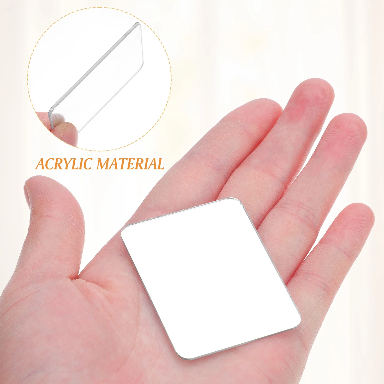 2pcs Mirror Decal For Smartphone Stick-On Make Up Mirror Portable Self Adhesive Acrylic Mirror Sticker For Mobile Phone Case