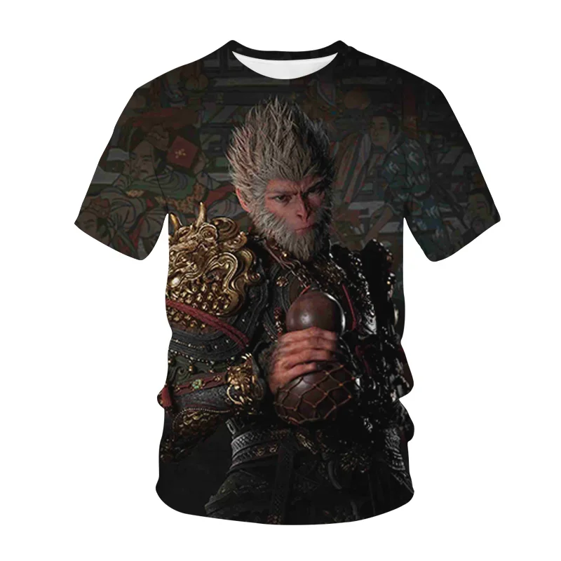 Summer New Cartoon Anime Monkey Graphic T-shirt For Men 3D Printed Trend Hot Selling Personality Round Neck Short Sleeve Tees