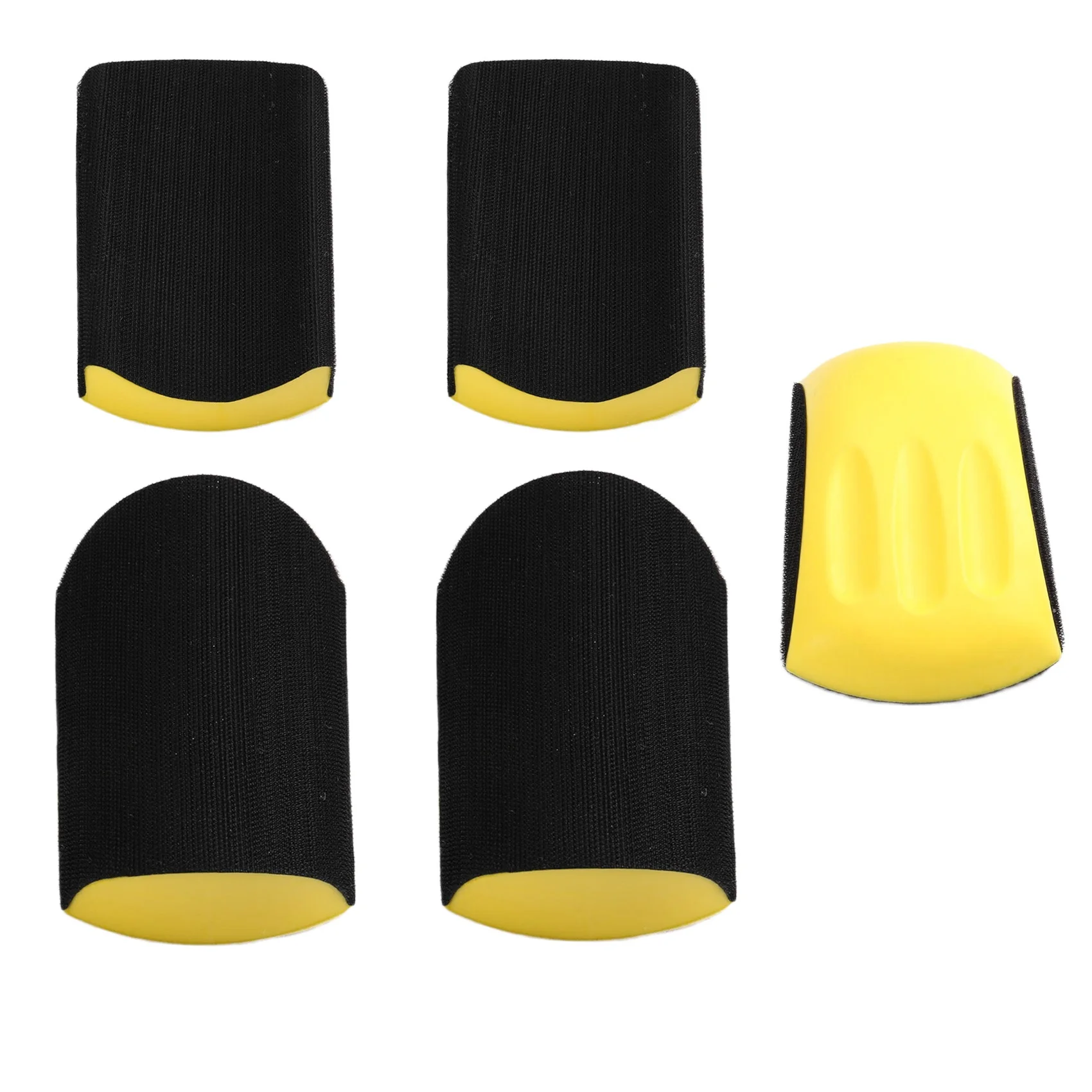 ABZC-Hand Sanding Blocks 6 Inch Rectangle And Mouse-Shaped Hook For Woodworking Hook Backing Sandpaper Holders 5 Pieces