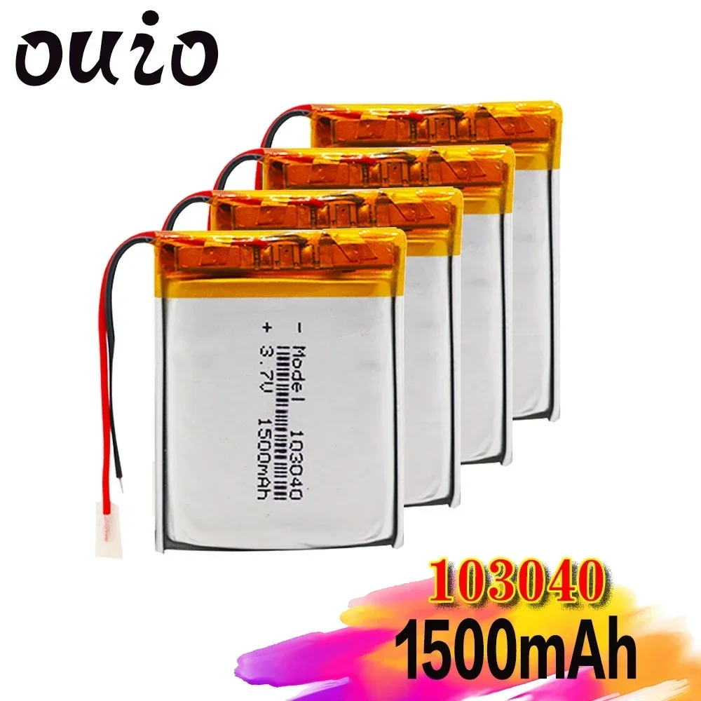 3.7V 1500mAh 103040 Lithium Polymer LiPo Rechargeable Battery For MP3 MP4 GPS PSP VR DVR DVD Mobile Video Game Tablet Power Bank