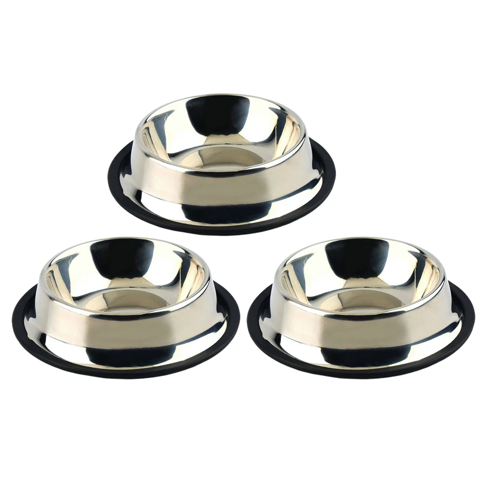 

3pcs StainlessSteelDogBowl Stainless Steel Dog Feeder Feeder Hard Metal Pet Bowl PetFeeder Cat Bowl DogFeeder