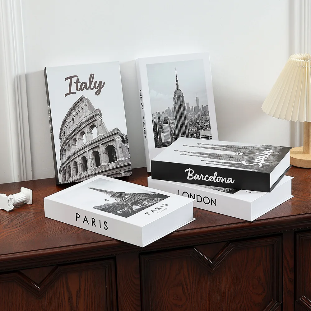 Modern Simulation Books Decorations for Home Luxury Coffee Table Ornaments Living Room Study Soft Fake Book Decorations Gifts