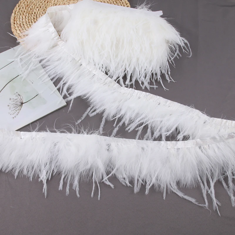 10-15CM 1 M ostrich feathers turkey feathers tassels lace trim DIY feathers for sewing in dresses　Garment Accessories