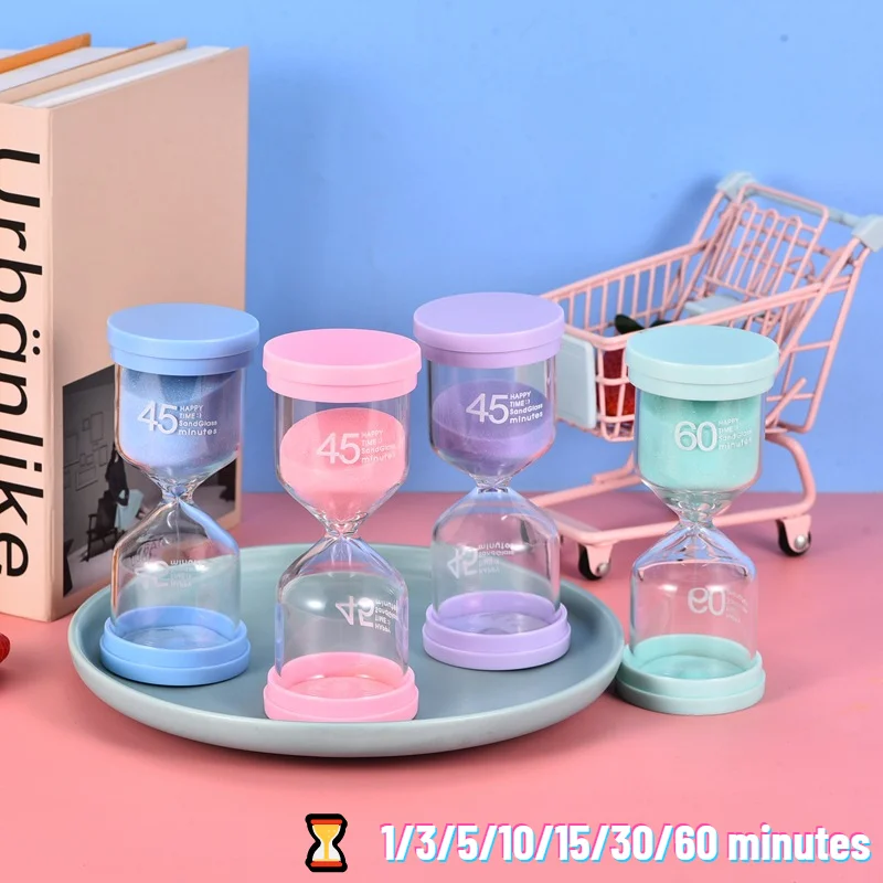 1/3/5/10/15/30 Minutes macaron Hourglass Sand Watch Sandglass Sand Clock Children KidsGift Sand Timer Hour Glass Home Decoration