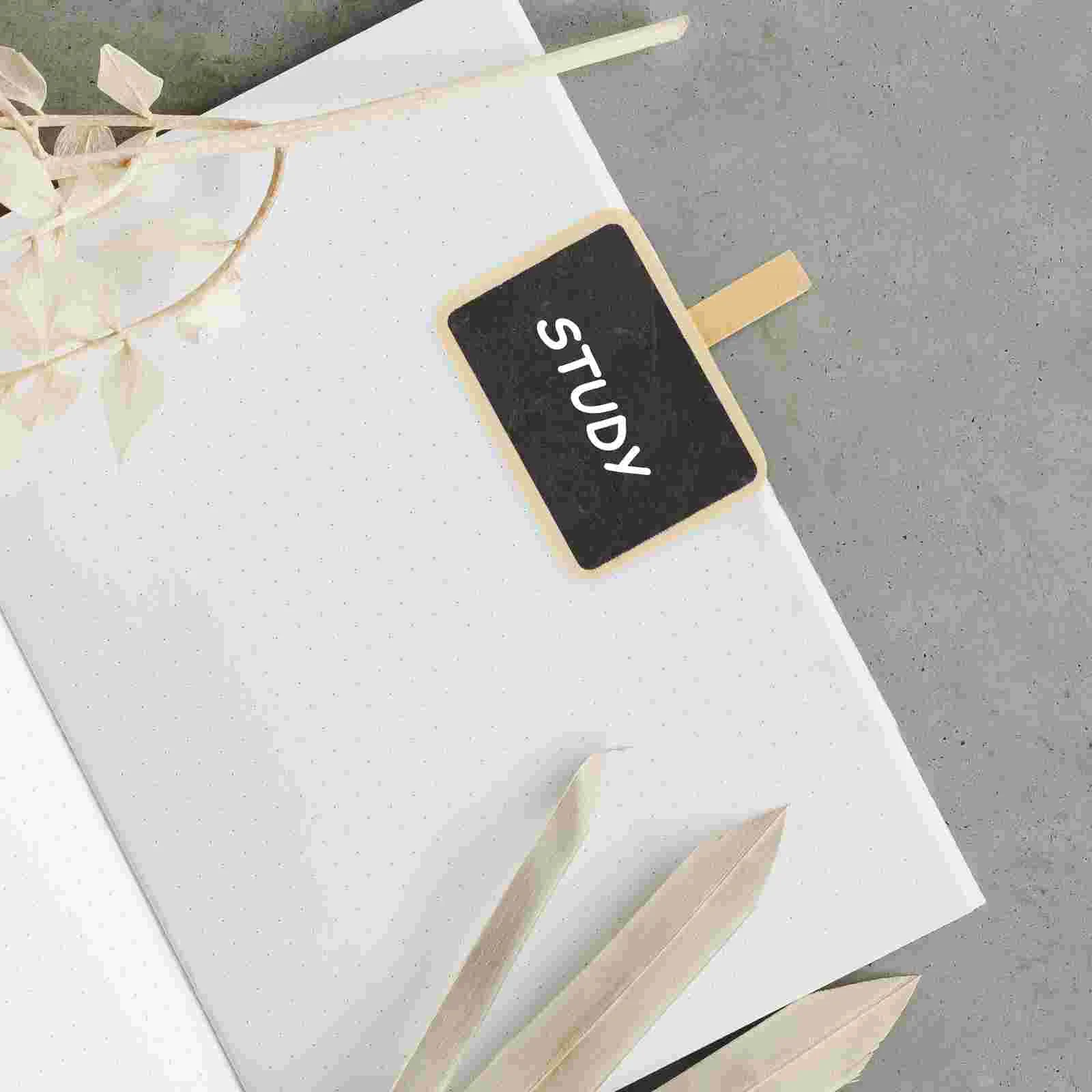 10 Pcs Little Blackboard Memo Clips Message Wooden at Home Garden Chalkboard Clamps