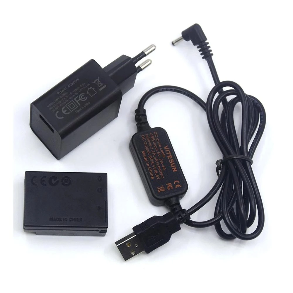 18W Charger USB to DC Cable DR-80 DC Coupler NB-10L Dummy Battery Fit for Canon G1X G3X G15 G16 SX50 SX60 HS Camera