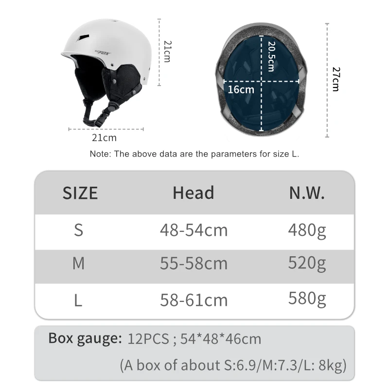 BATFOX Ski Helmet CE Certification PC and EPS Integrated Molding Ski Snowboard Helmet For Men Women Children Kid Ski Helmet