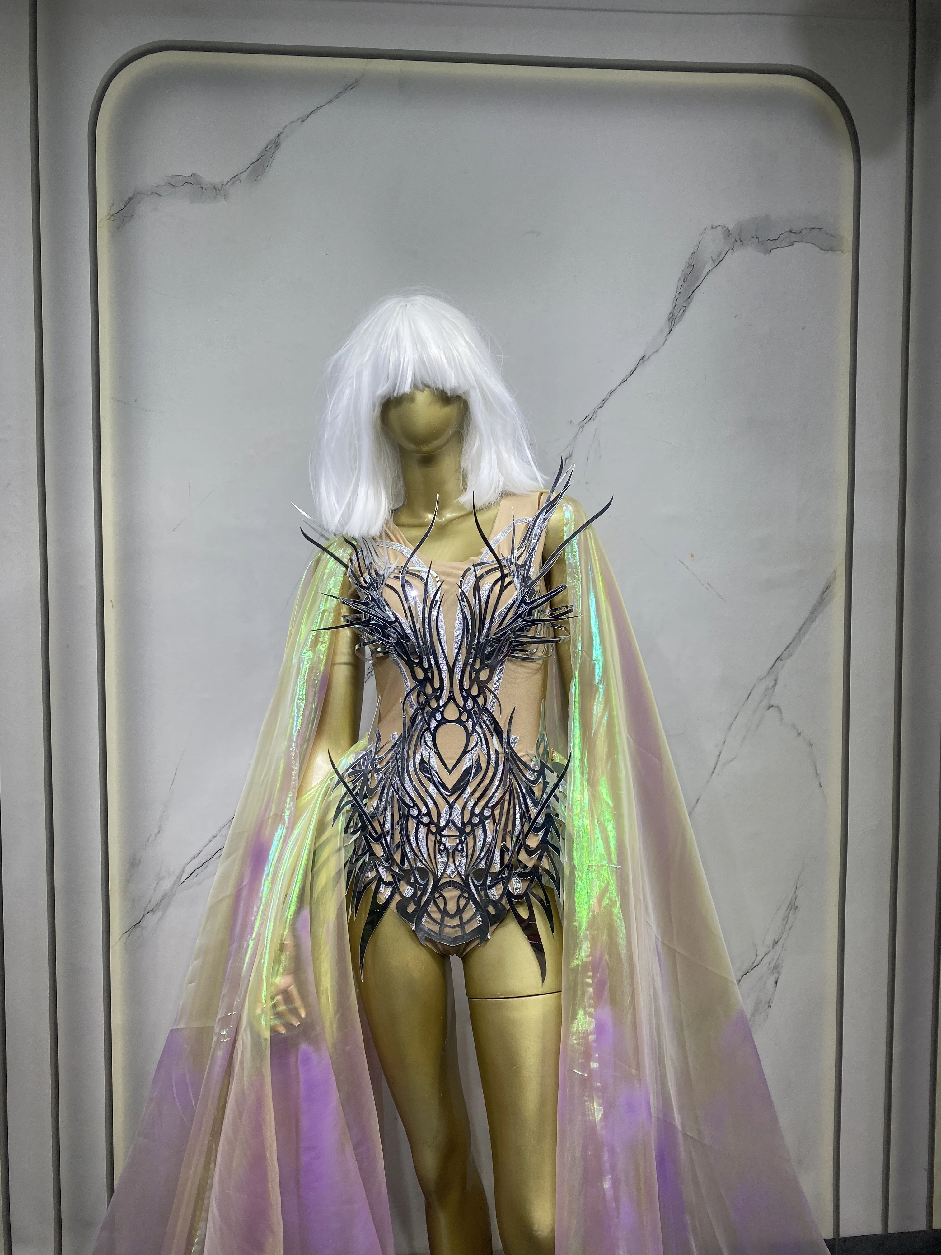 Party Stage Wear Dress Crystals Shining Sexy Bodysuit Outfit Female Singer Dj Ds Modern One Piece Sexy Rhinestone Tassel Dresses