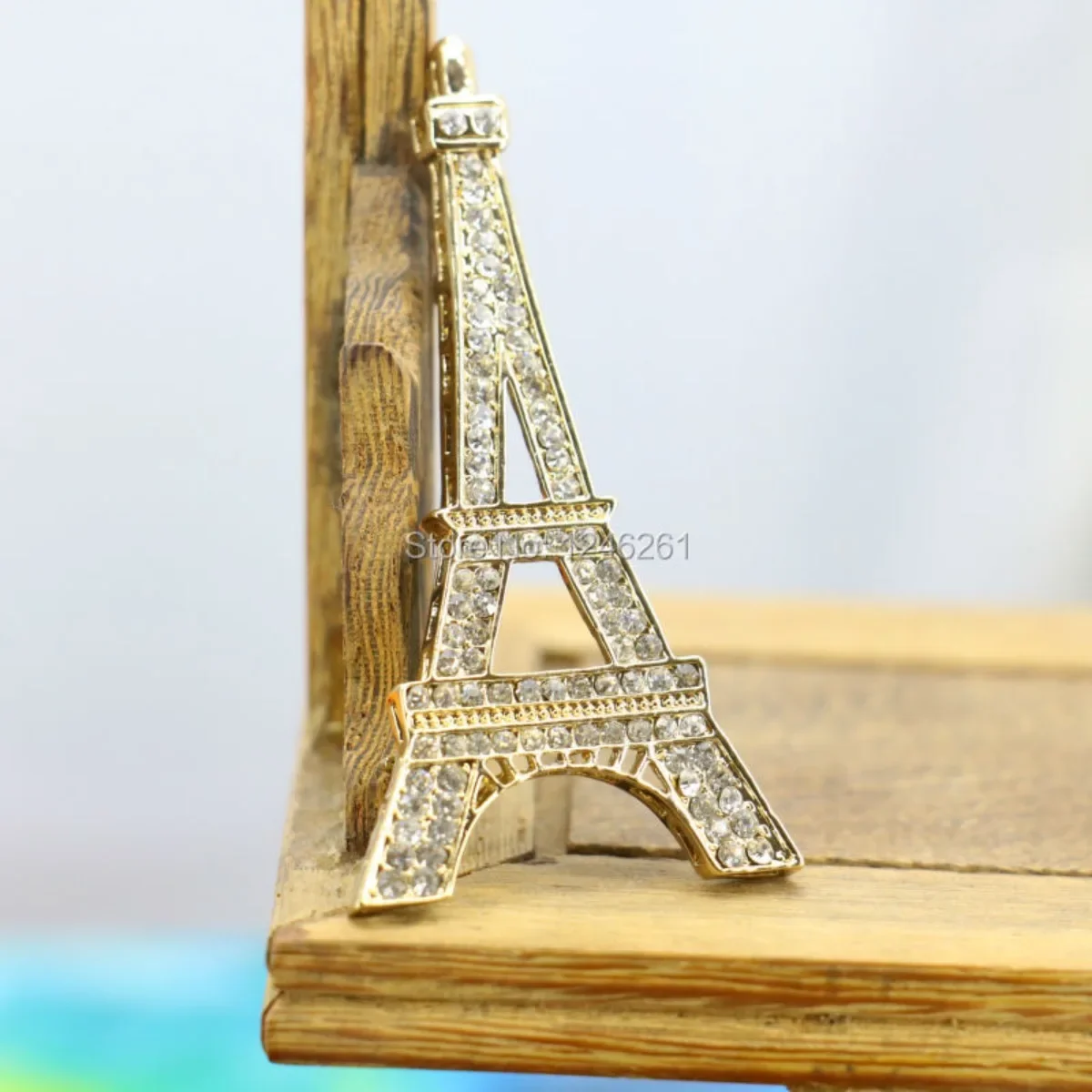 The Leaning Tower of Paris Rhinestone Brooch Breastpin Elegant Jewelry Making Design Brooches Crystal Gifts Women Girls 31*65mm