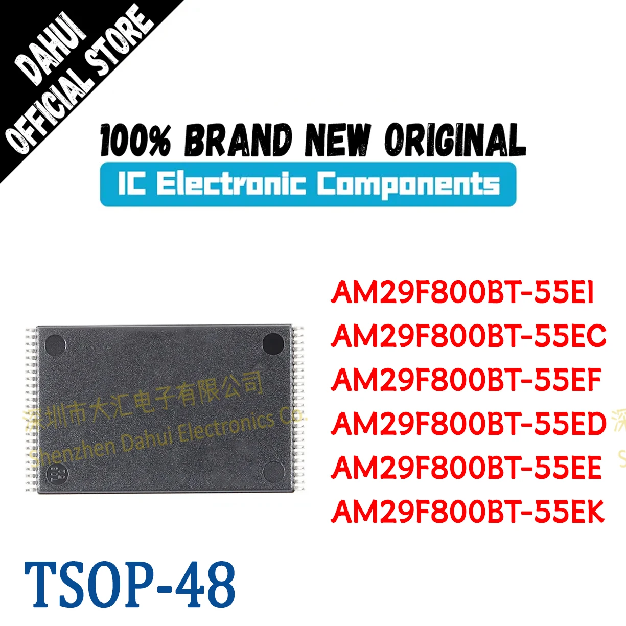 AM29F800BT-55EI AM29F800BT-55EC AM29F800BT-55EF AM29F800BT-55ED AM29F800BT-55EE AM29F800BT-55EK IC Chip TSOP-48