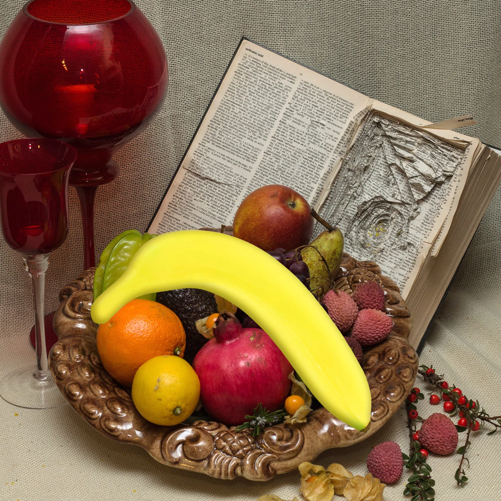 

Toy Set Child Decorations Artificial Fruit Plants Fake Orange Centerpieces Photo Props