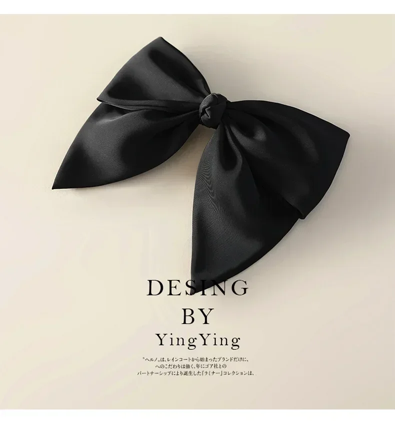 Korea Elegant Large Silks Bow Knot Hairpin 2023 New Charm  Alligator Clip Hair Accessories for Women Christmas Gifts Headdress