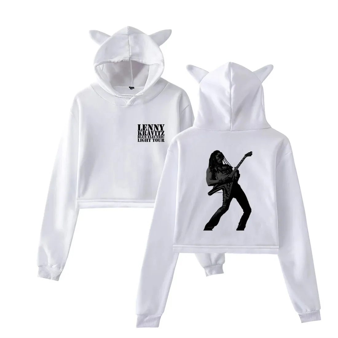 

Lenny Kravitz Blue Electric Light Tour Hoodie Vintage 90s Streetwear Fashion Hoodie Merch Hoodie Sweatshirts Girls Cat Ear Crop