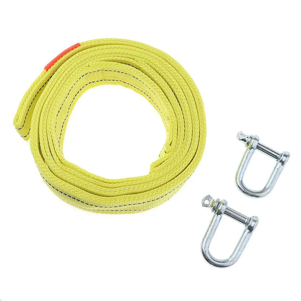 

5 Meters 5 Tons Strong Tow Rope Pull Strap Double Layer Trailer Belt