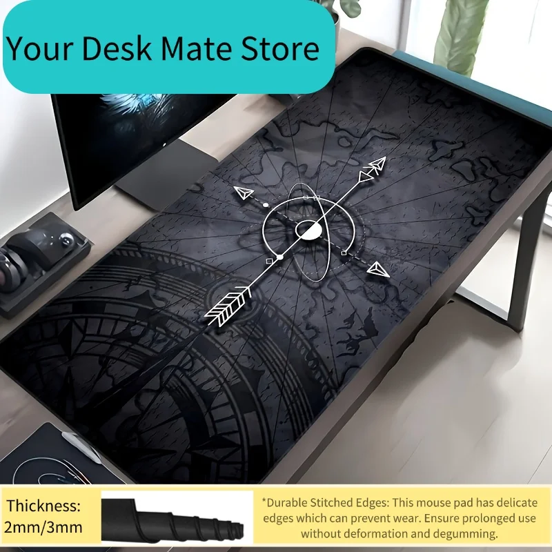 Mouse Pad para Jogos MTG com Frases e Termos de Zona, Caractere Chinês Shou e Número 8 - Base de Borracha Antiderrapante, Tecido Lavável