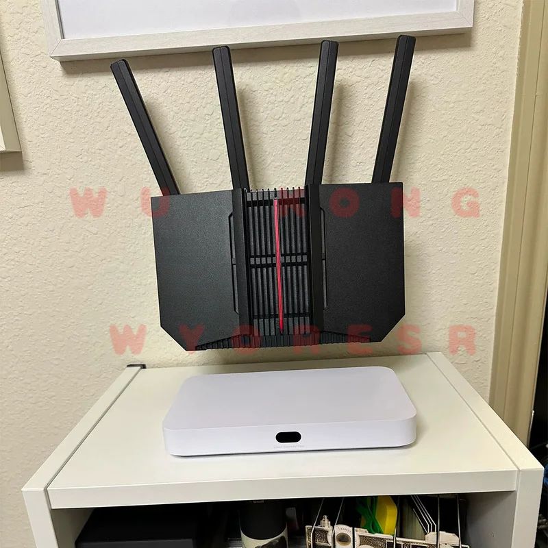 Router Wall Bracket for ASUS (RT-BE92U) Hollow Frame Lift WiFi7 Router Off Wall Build Air Passage Boost Airflow Stop Continuous