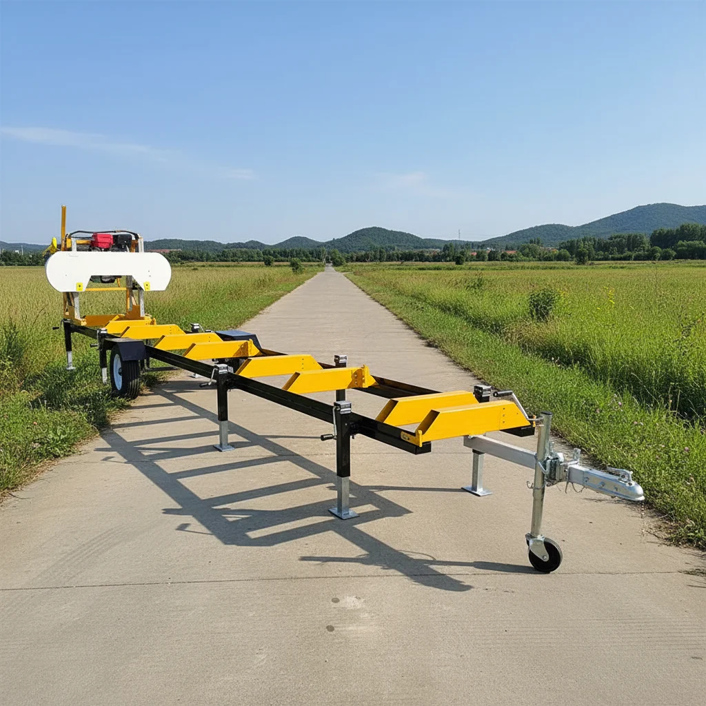 Mobile  l Powered Band Timber Cutting Equipment Portable Hydraulic Trailer Forestry Wood Processing Industrial Sawmill