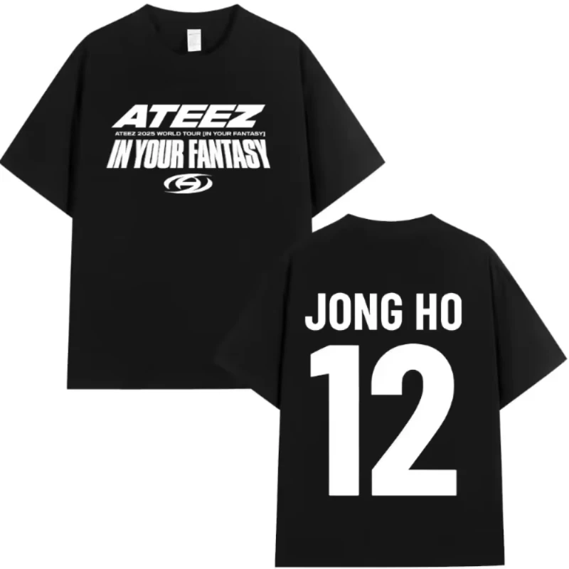 Ateez 2025 World Tour in Your Fantasy Men T-shirt Hongjoong Seonghwa Yunho Yeosang San Mingi Wooyoung Jongho Summer Women TShirt