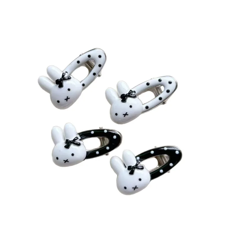 

4PCS Hot Cartoon Miffy Series Fashion Bow Hairpin Creativity Exquisite Cute Oval Hair Pin Girls Gift