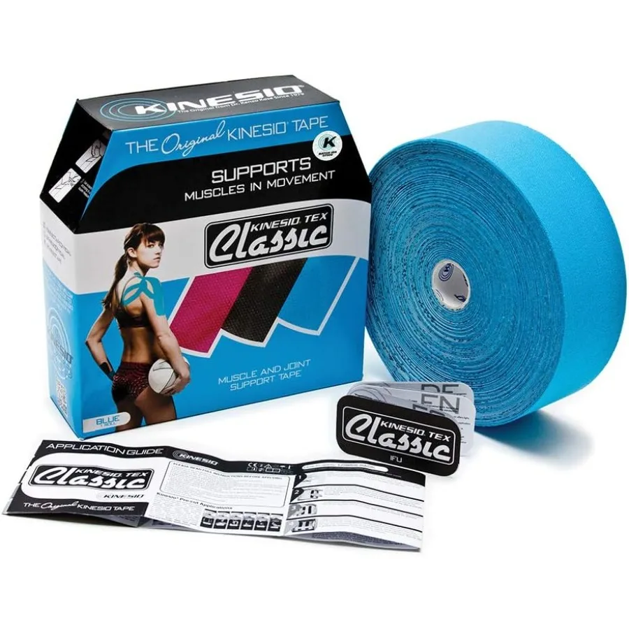 

Лента Kinesio — эластичная терапевтическая спортивная лента Tex Classic — объемный рулон — синяя 2 дюйма. x 103 фута