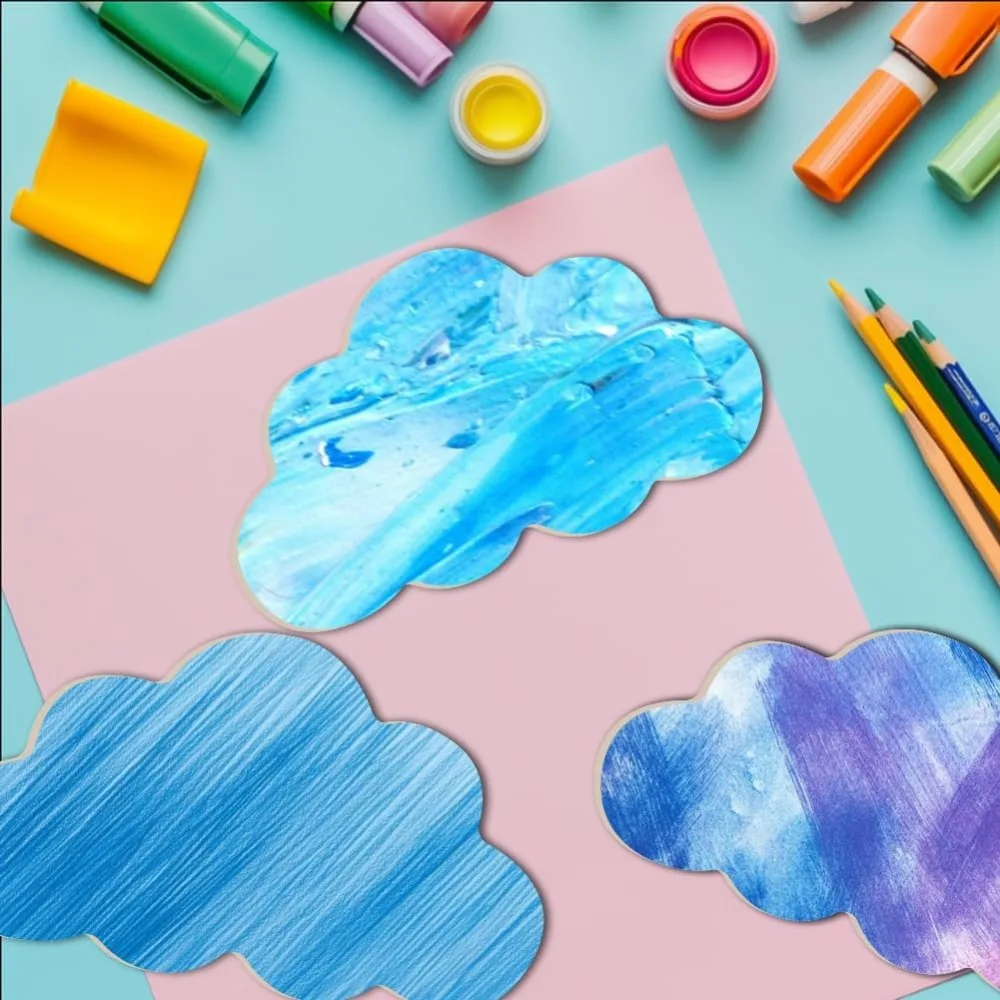 3 قطعة 118x69 بوصة سحابة الخشب القواطع لم تنته خشبية سحابة شكل انقطاع الخشب سحابة زخرفة شرائح DIY بها بنفسك مشروع الزفاف