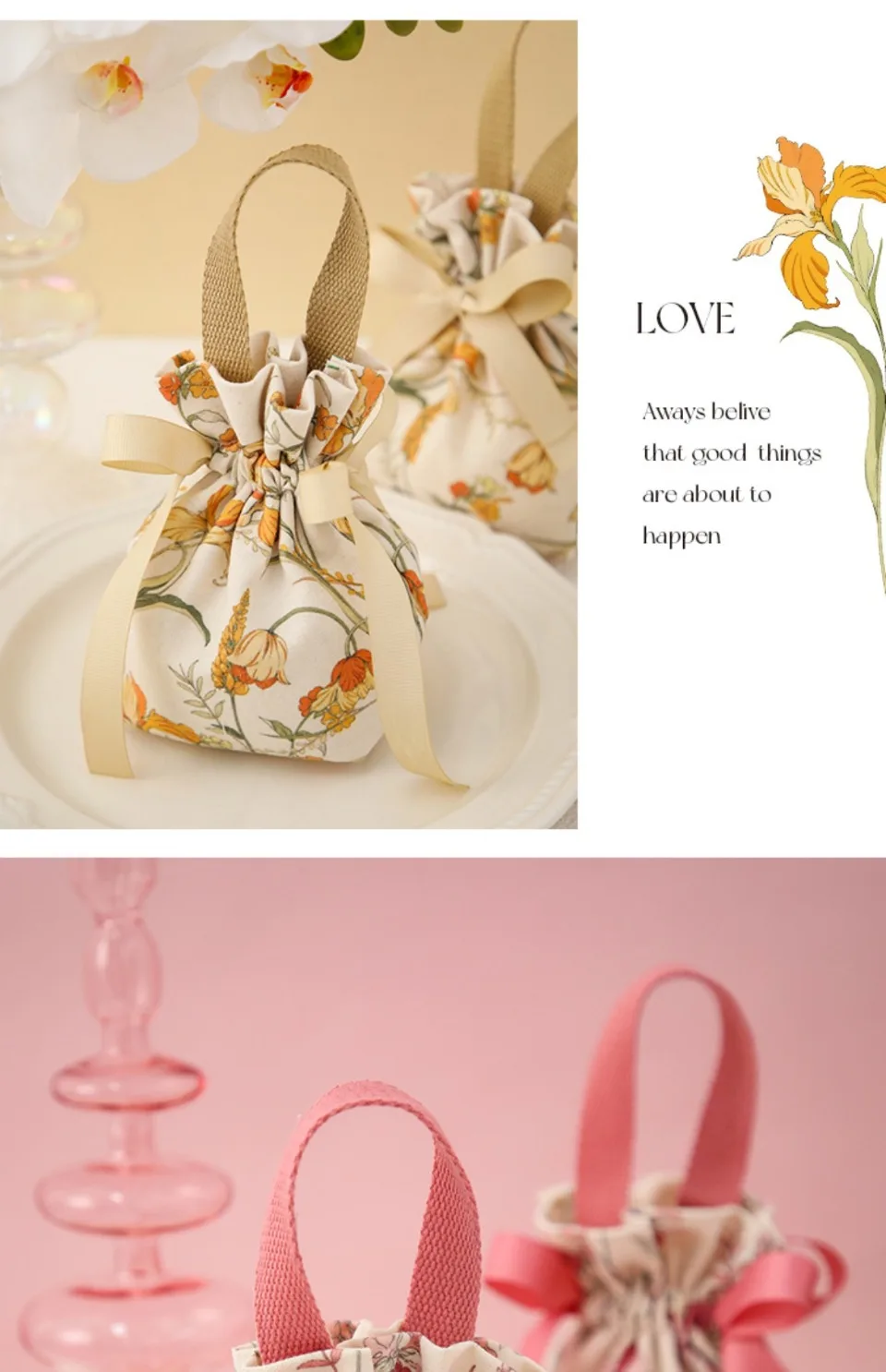 10/20/30Pcs Neue Weihnachten Süßigkeiten Taschen Tragbare Leinwand Geschenk Tasche Party Hochzeit Goodie Verpackung Box Rot handheld Geschenk Lagerung Taschen – Detail 5