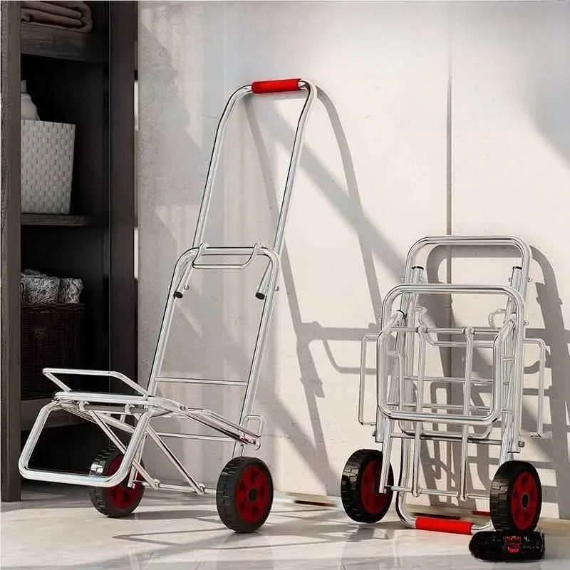 

Lightweight Foldable Hand-Pulled Cart with Wheels for Clothing Stores Portable op Cart for Home Use And Travel