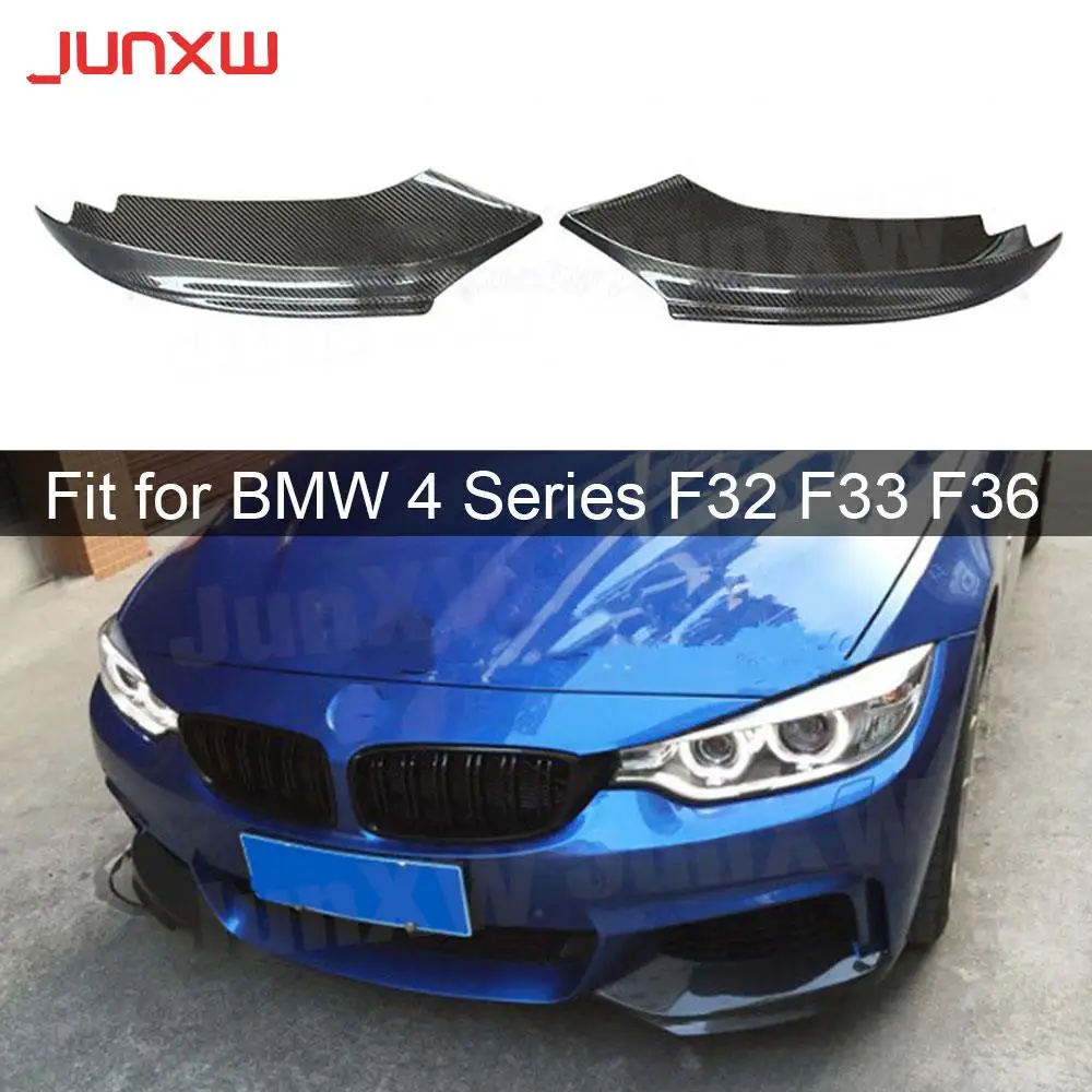 Carbon Fiber Front Bumper Lip Spoiler Splitters for BMW 4 Series F32 F33 F36 M Sport Coupe Convertible 2014 - 2019 FRP Splitters