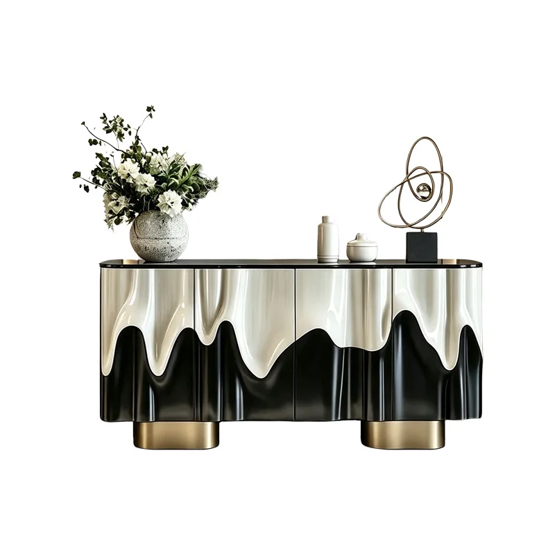 Italian light luxury dining side cabinet entry living room decorative cabinet modern household villa high-end three-dimensional
