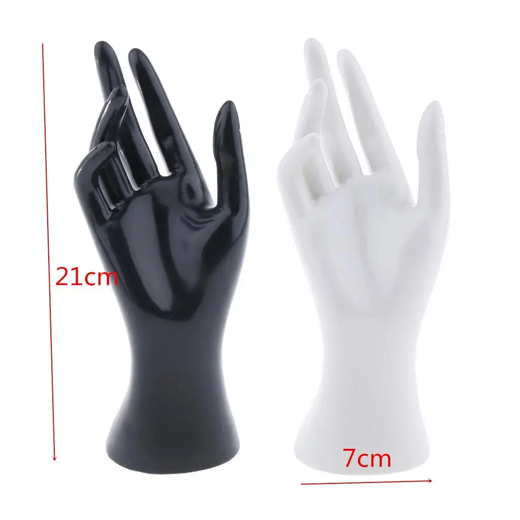 Hand Display Stand, Female Hand Jewelry Display Holder Bracelet Ring Support Holder Ring Stand, Material: PVC - Black