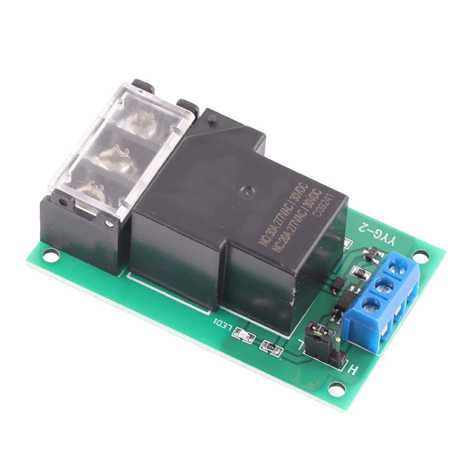 YYG-2 30A Relay Module Optocoupler Isolation Relay High Power One Way Relay Module High/Low Level Trigger DC 5/12/24V
