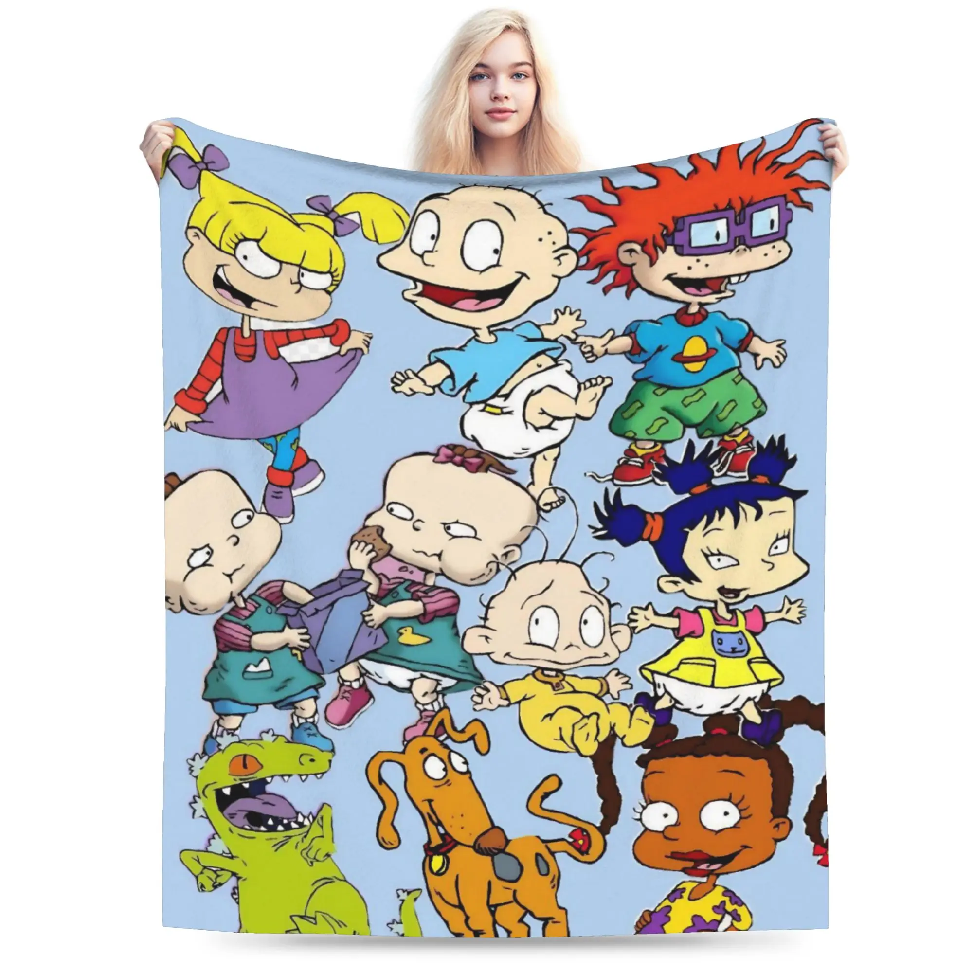 Cartoon R-Rugrats Throw Blanket for Couch  Soft Cozy Plush Blanket 50x60 Inches Multiple Sizes Bedspread for All Seasons