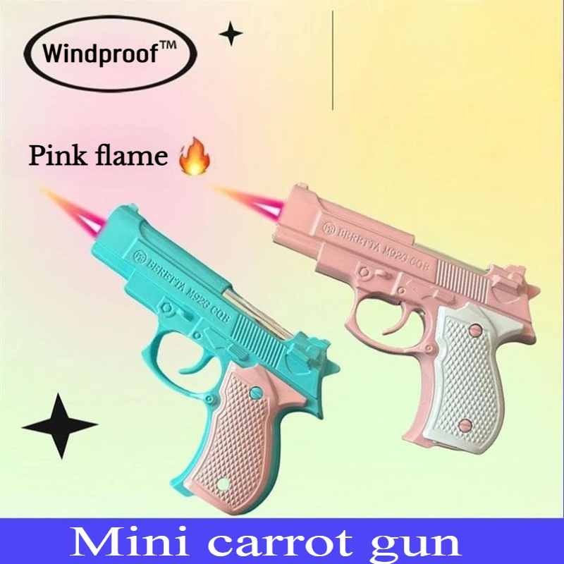 

Metal Windproof Pink Flame Lighter Retractable Foldable Personality Creative Men's Smoking Cigarette Lighter Smoke Accessories