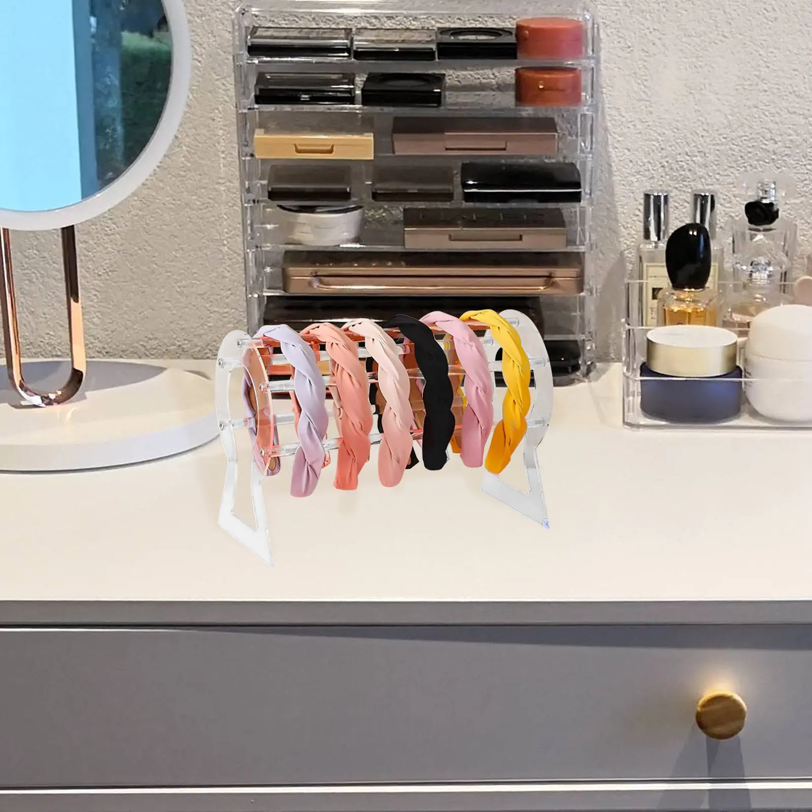

1Pcs Headband Holder Stand Convenient Desktop Hairband Storage Rack Multipurpose Headdress Organizer Shelf for Girls Women Teen