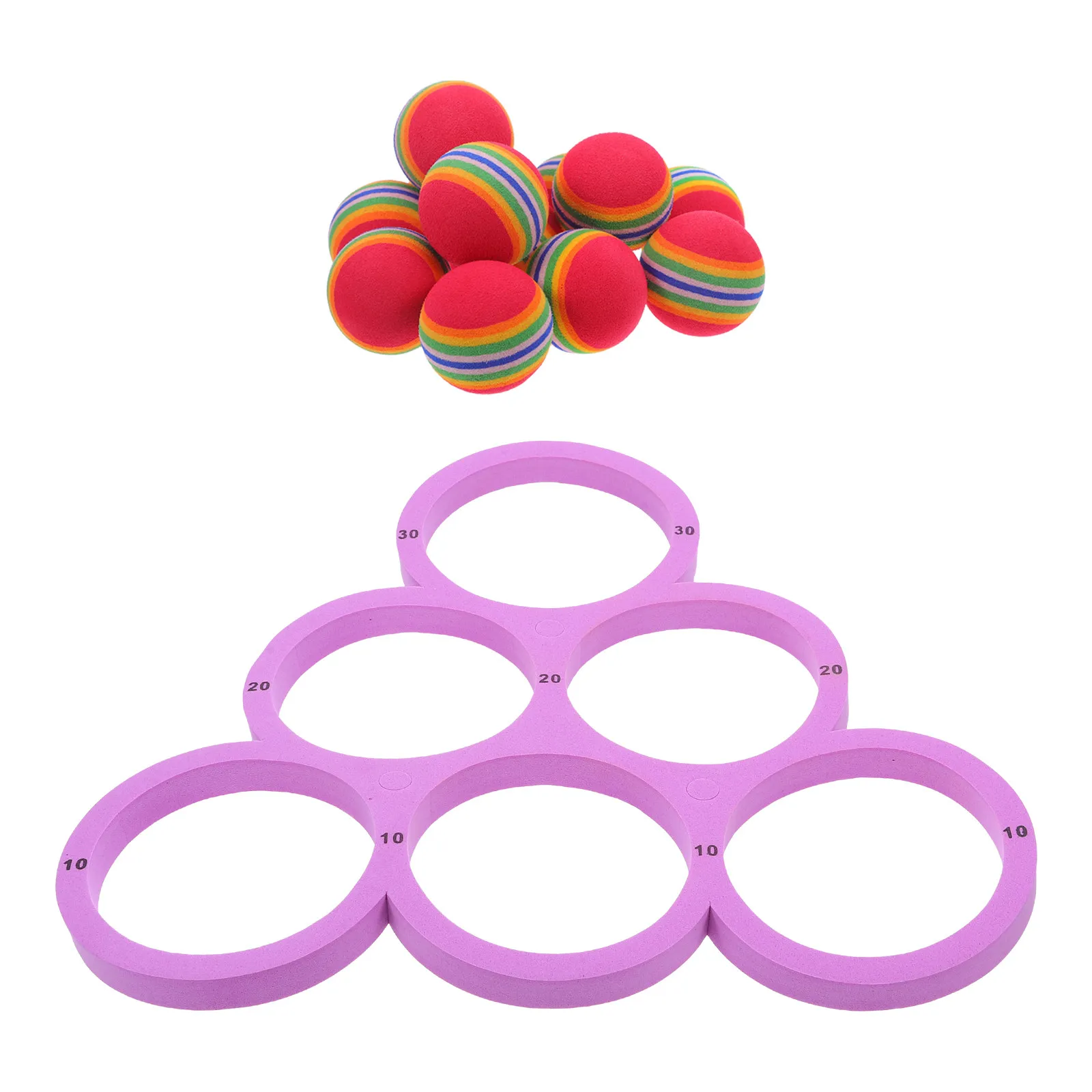 مجموعة ألعاب رمي الحلقات العائمة للمسبح، مصنوعة من مادة EVA، تتضمن 12 كرة مع علامات تسجيل النقاط، ألعاب رمي الحلقات العائلية الخارجية للمراهقين