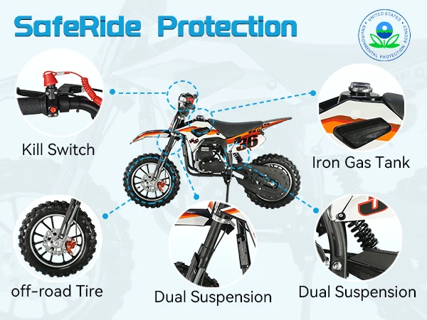 SYX MOTO 40cc Dirt Bike for Kids 4-Stroke Gas Powered Mini Pit Bike Off Road Motorcycle Gift for Children Motorcycle Dirt Bike