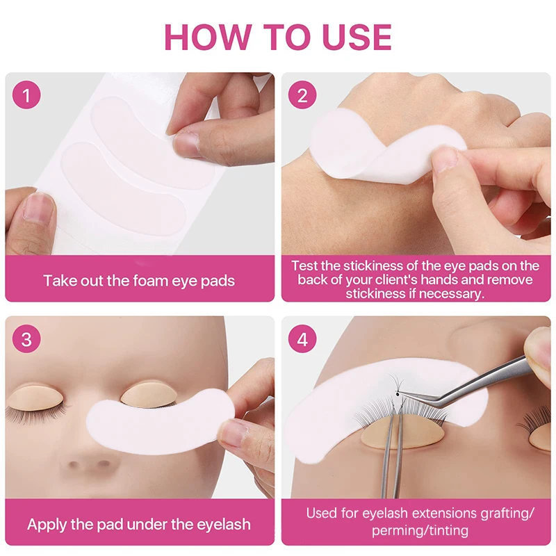 50Pcs/box PE Foam Eyelash Extension Eyepad Micro Painless Lashes Patches Easy Removal Lash Tape Under Eyelash Pad Eye Patch