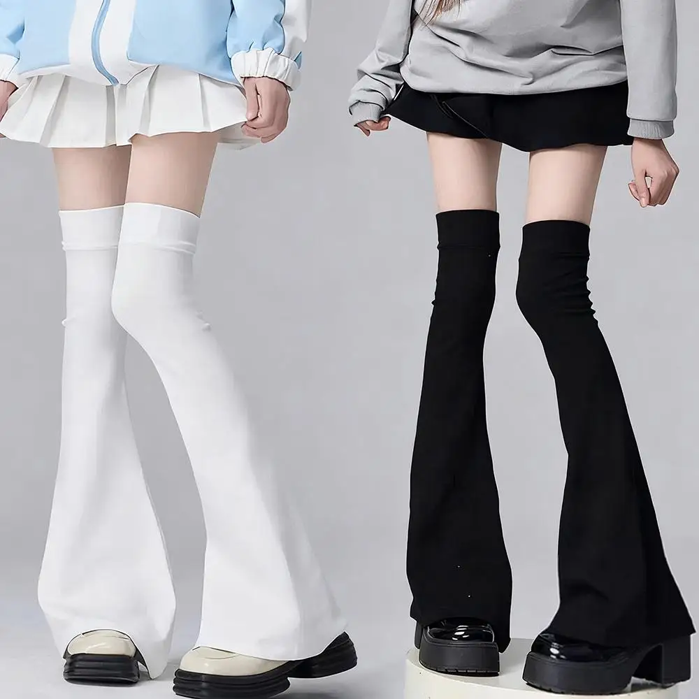 Style japonais en forme de corne, chauffe-jambes gothique Lolita JK, bas noirs et blancs, chauds, résistants au froid, manches de jambes d'extérieur pour l'hiver