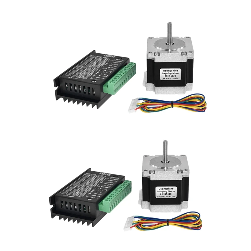 

Hot 2X Nema 23 23HS5628 Stepper Motor 57 Motor 2.8A With TB6600 Stepper Motor Driver NEMA17 23 For CNC And 3D Printer Part