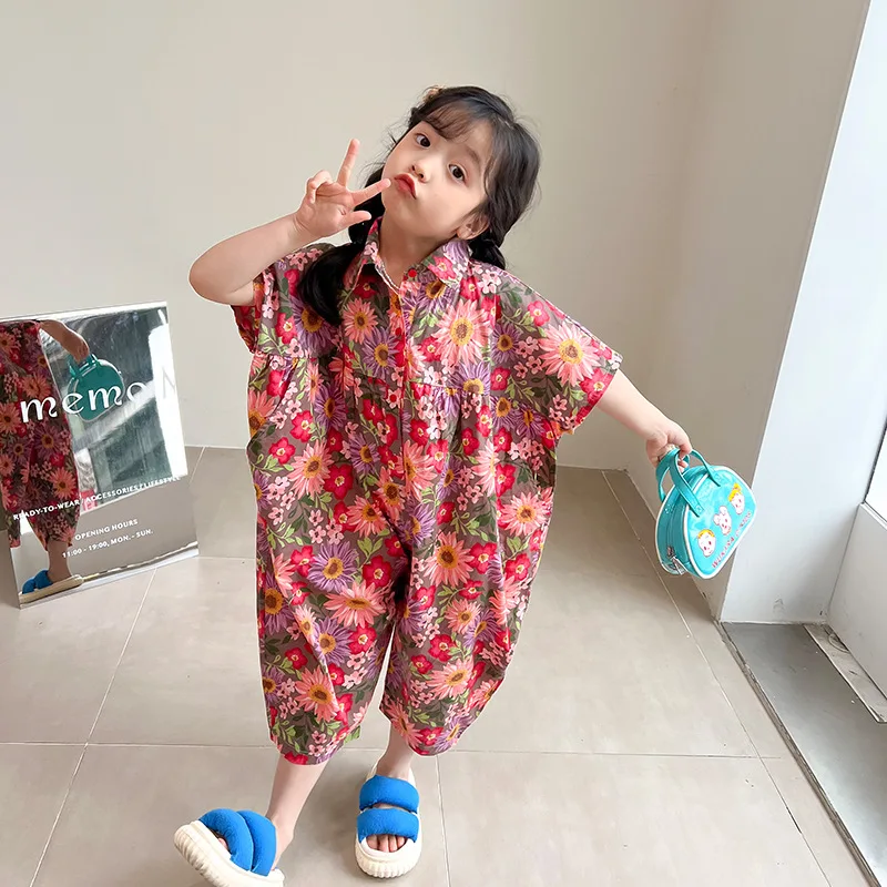 

Kids Overalls 2022 O-neck Collar Single Breasted Print Simple Comfortable Soft Designable Popular Summer Children Unisex