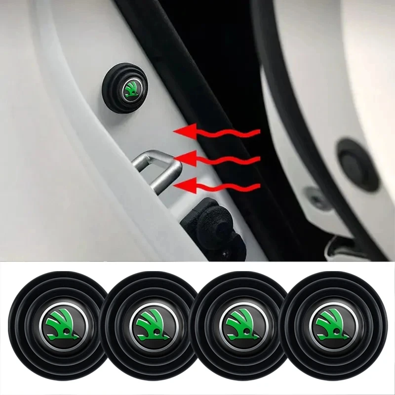 2/4/8/12Pcs Car Door Shock Stickers Absorber For Skoda Octavia 2 3 A4 A5 A6 mk1 Fabia Superb Rapid Kodiaq Karoq Scala Auto