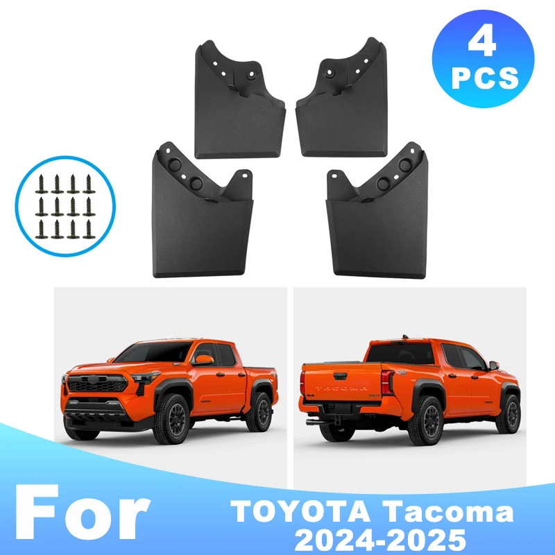 

Для TOYOTA Tacoma 2024-2025 автомобильные шины, брызговики, водонепроницаемые, предотвращающие брызги, автомобильные брызговики, накладка на крыло, 4 шт., аксессуары