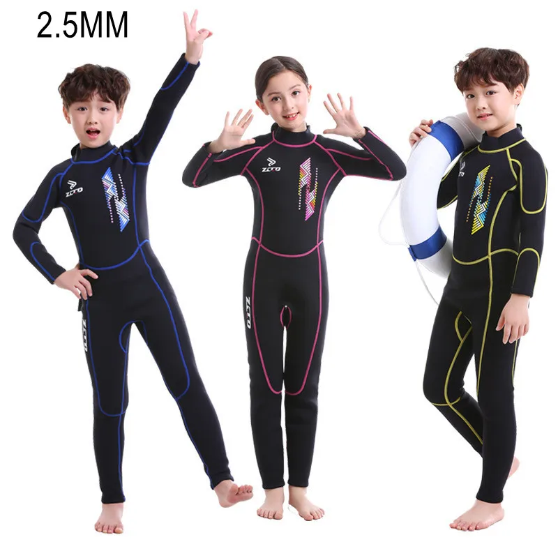 2.5MM Children One Piece Scuba Keep Warm Surfing Kayaking Swim Diving Suit Kids Neoprene Spearfishing Drifting Snorkel WetSuit