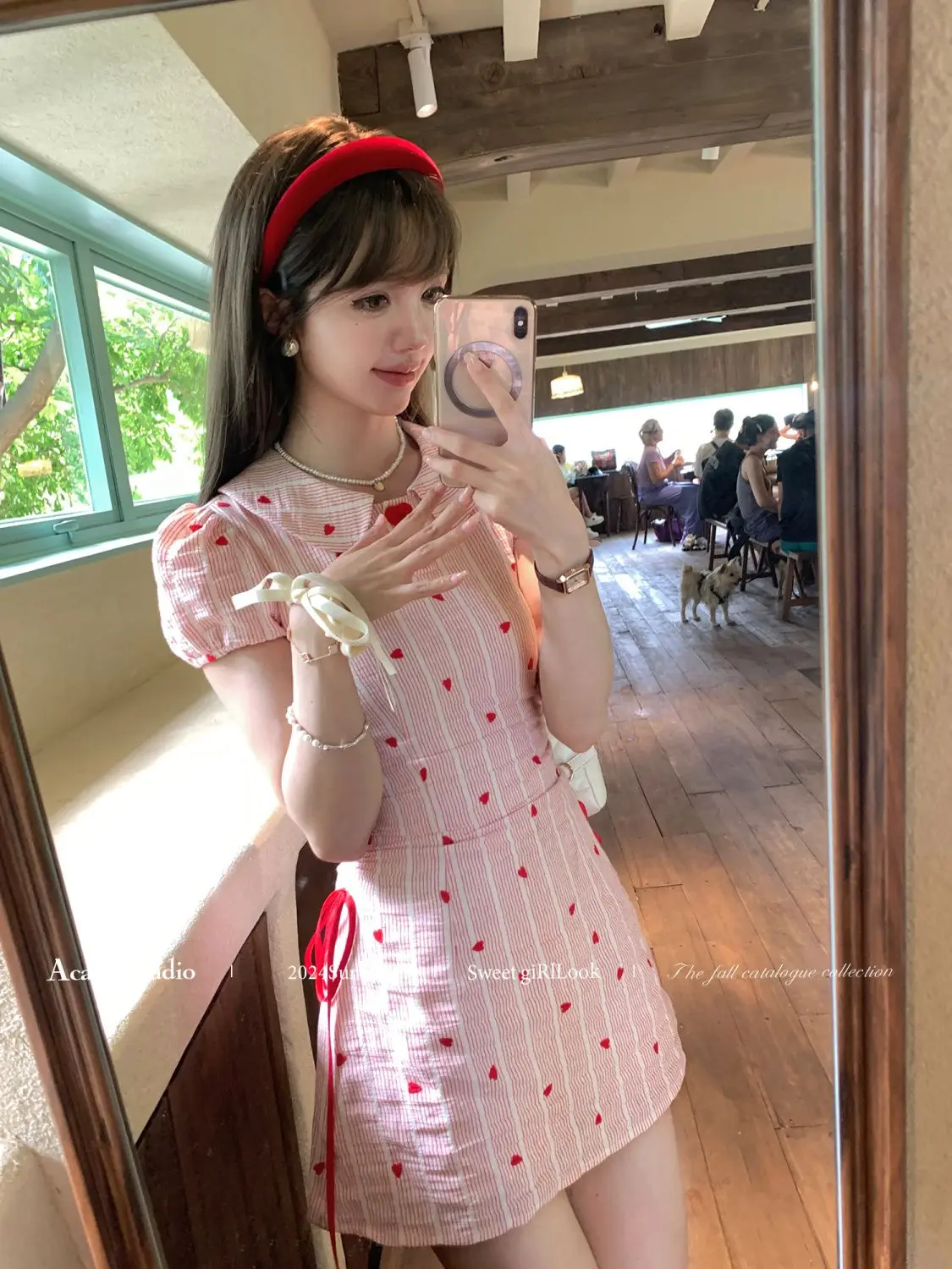 Sweet Heart Print Pink Y2k Dress Women 2025 Summer Drawstring Waist Slim Fit Mini Dresses Korean Fashion Party Vestidos