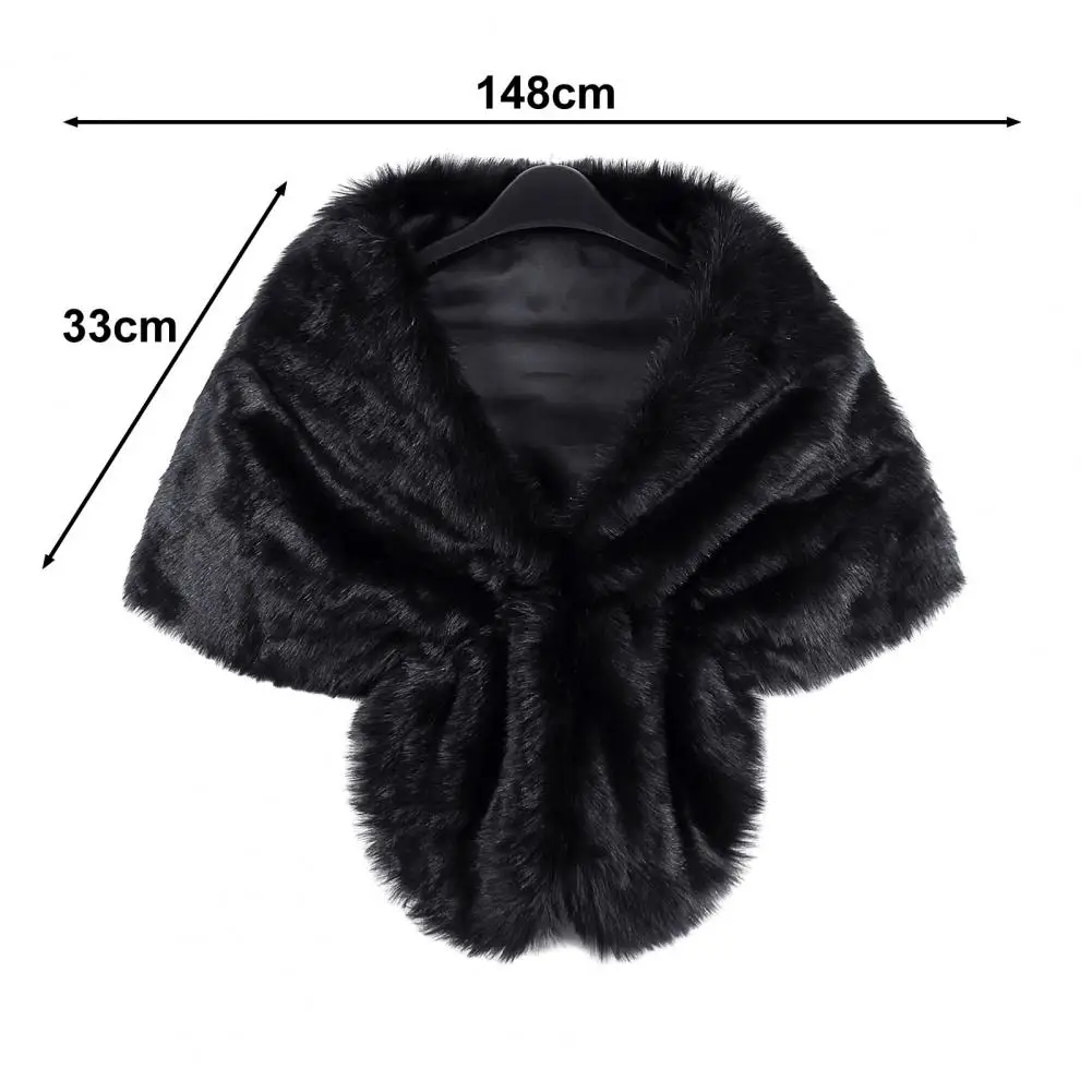 

Women Thermal Shawl Elegant Women's Artificial Fur Shawl for Formal Parties Thickened Warm Cape Coat with Solid for Stylish
