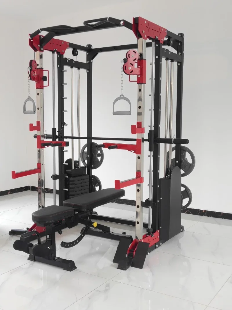 Gym Fitness Equipment Cable Crossover Multi Function Smith Machine Squat Rack